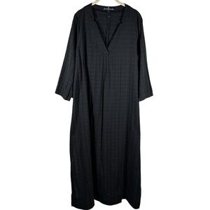 Tuckernuck Pomander Place Black Carolina Caftan Dress Women's Large L Cotton